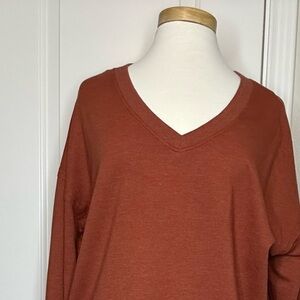 Cozy V-Neck Rust Sweater